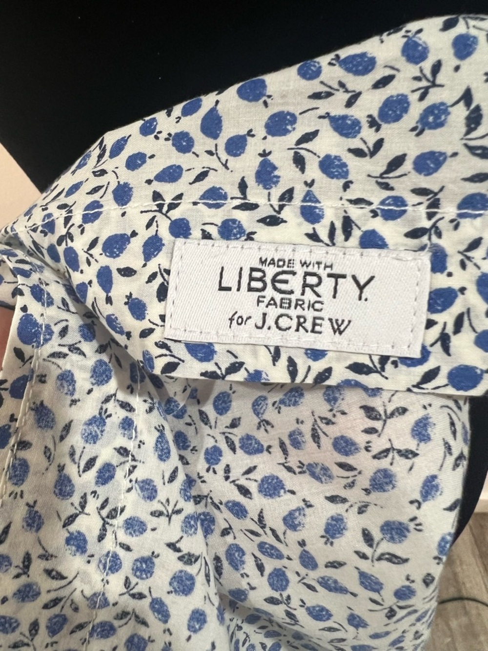 J. Crew Blue Floral Ruffle Collar Button Down Blouse Cottagecore Feminine Top - Picture 7 of 8